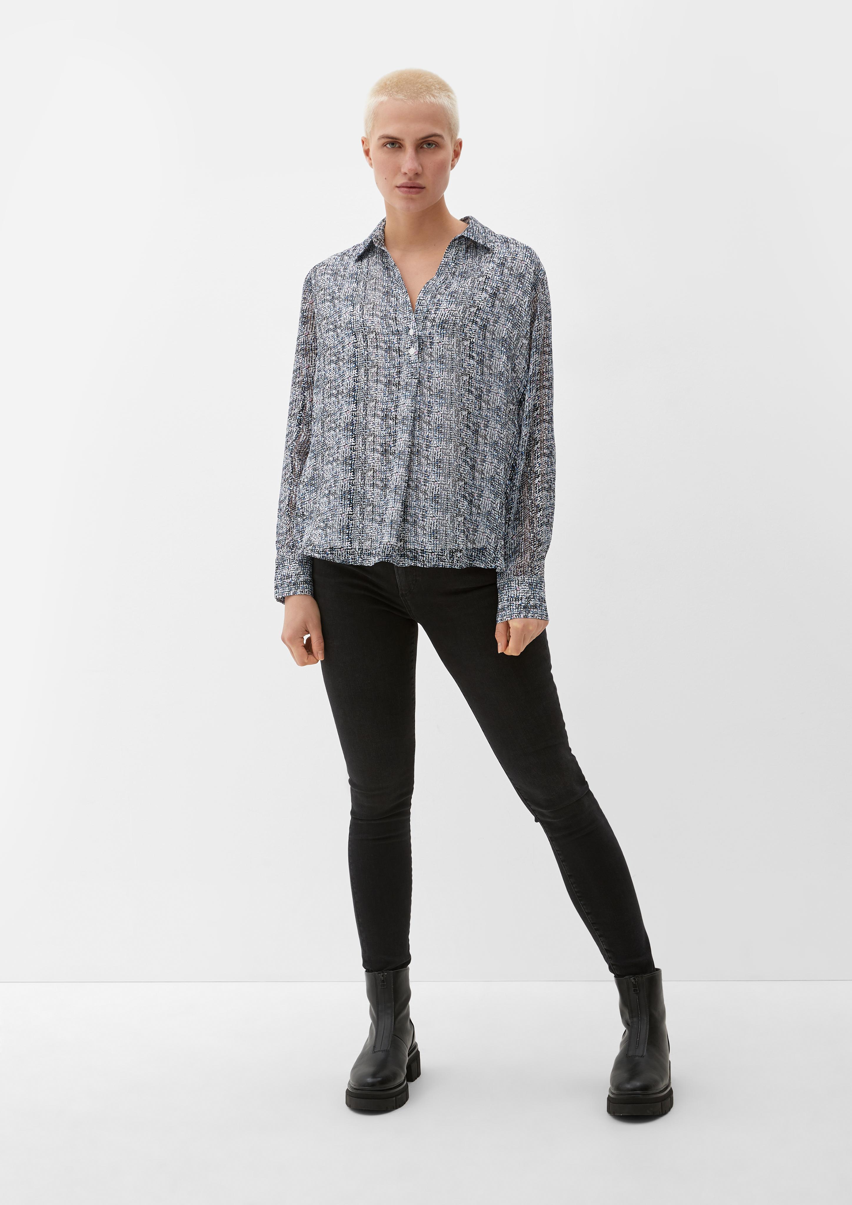 Gemusterte Satinbluse  2124772-02A2