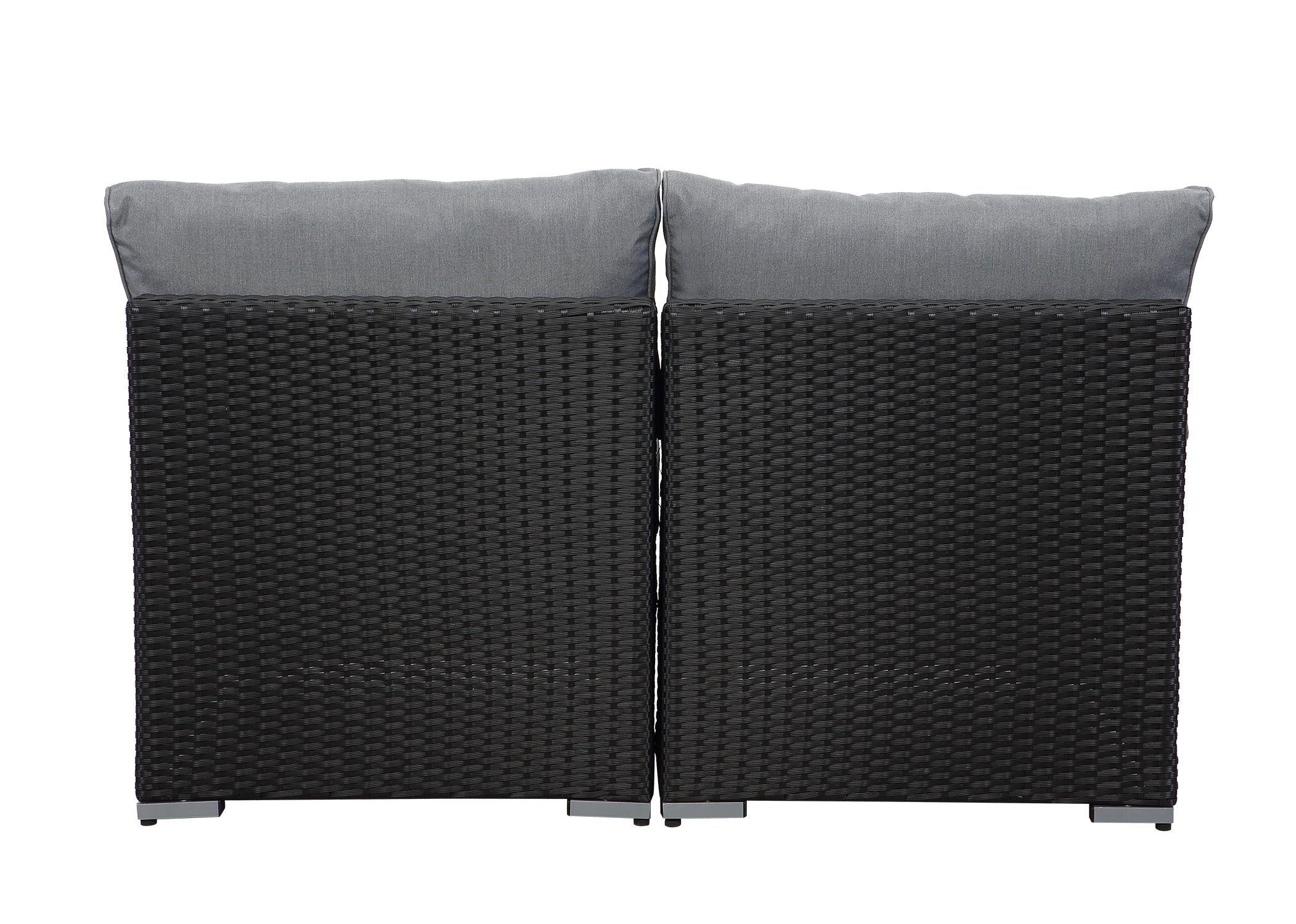MeXo Loungeset Terrassenmöbel Balkonset, (Polyrattan Gartenmöbel Set, 1-tlg., 2-Sitzer Sofa), Balkon Garten Lounge-Set Sofa Sitzgruppe, Freie Kombination