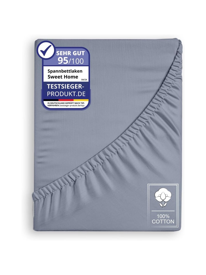 COFI 1453 Jersey Spannbettlaken Spannbetttuch 100% Baumwolle Bettlaken Betttuch in Grau günstig kaufen