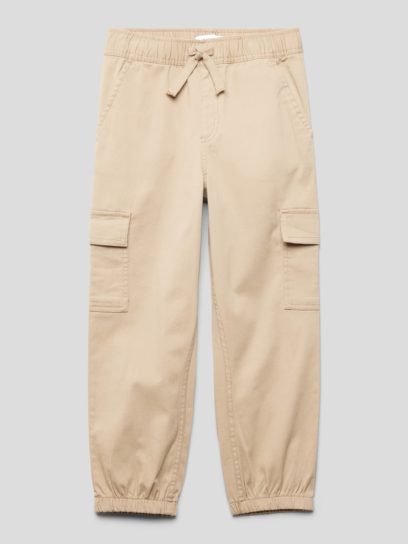 Hose mit Pattentaschen und Tunnelzug in beige