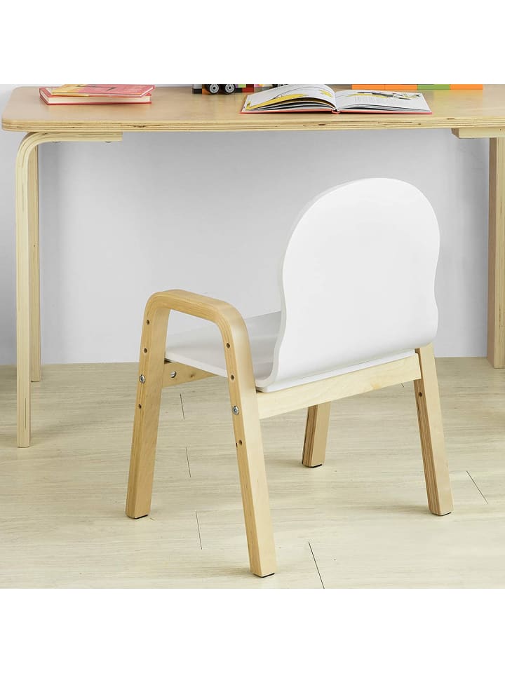 SoBuy Stühlchen in Weiß und Natur - (B)40 x (H)53 x (T)32cm günstig kaufen onesize