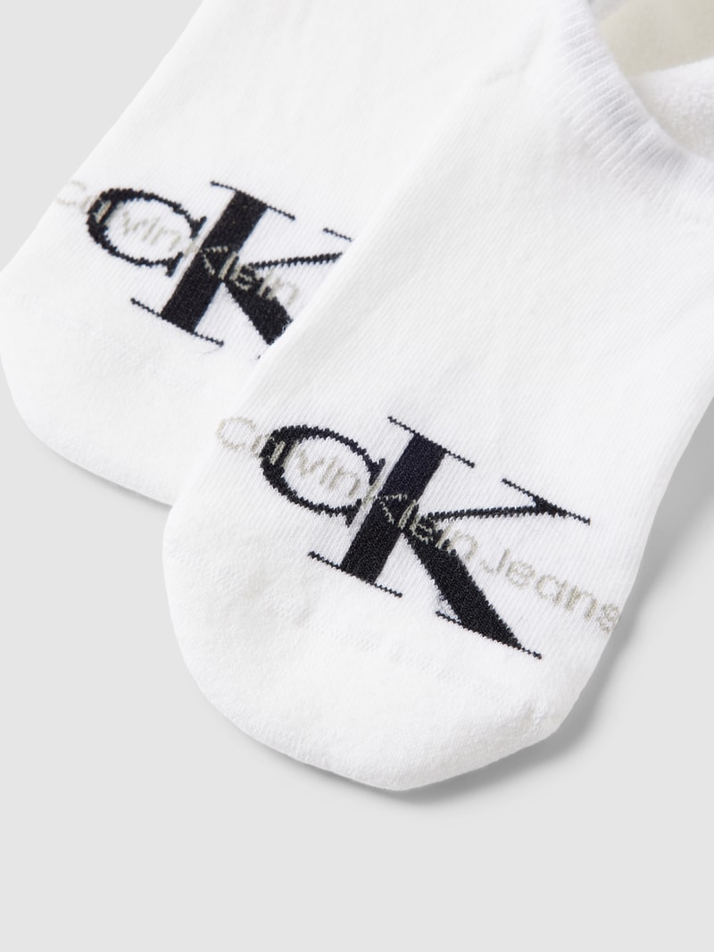 Sneakersocken mit Label-Print Modell 'MEN FOOTIE' in weiss