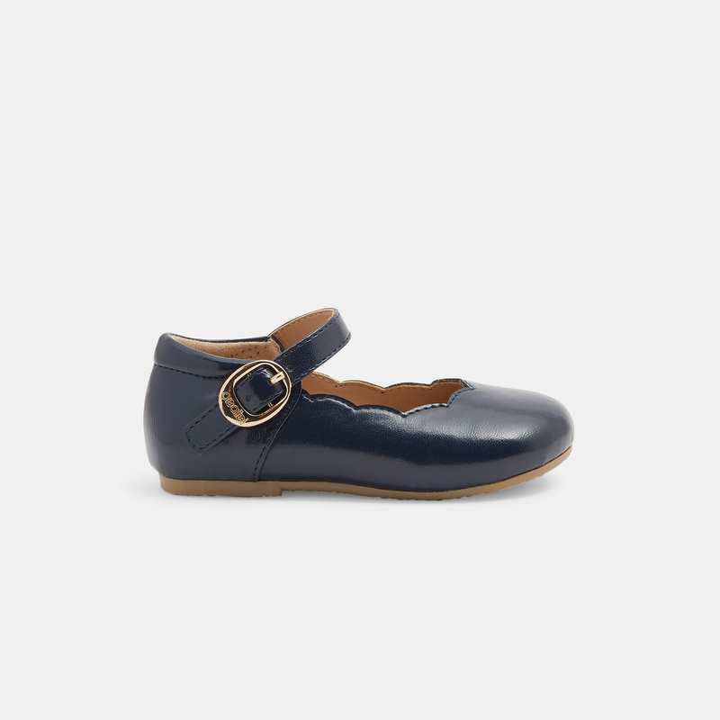 Ballerines cérémonie vernies bleues bébé fille