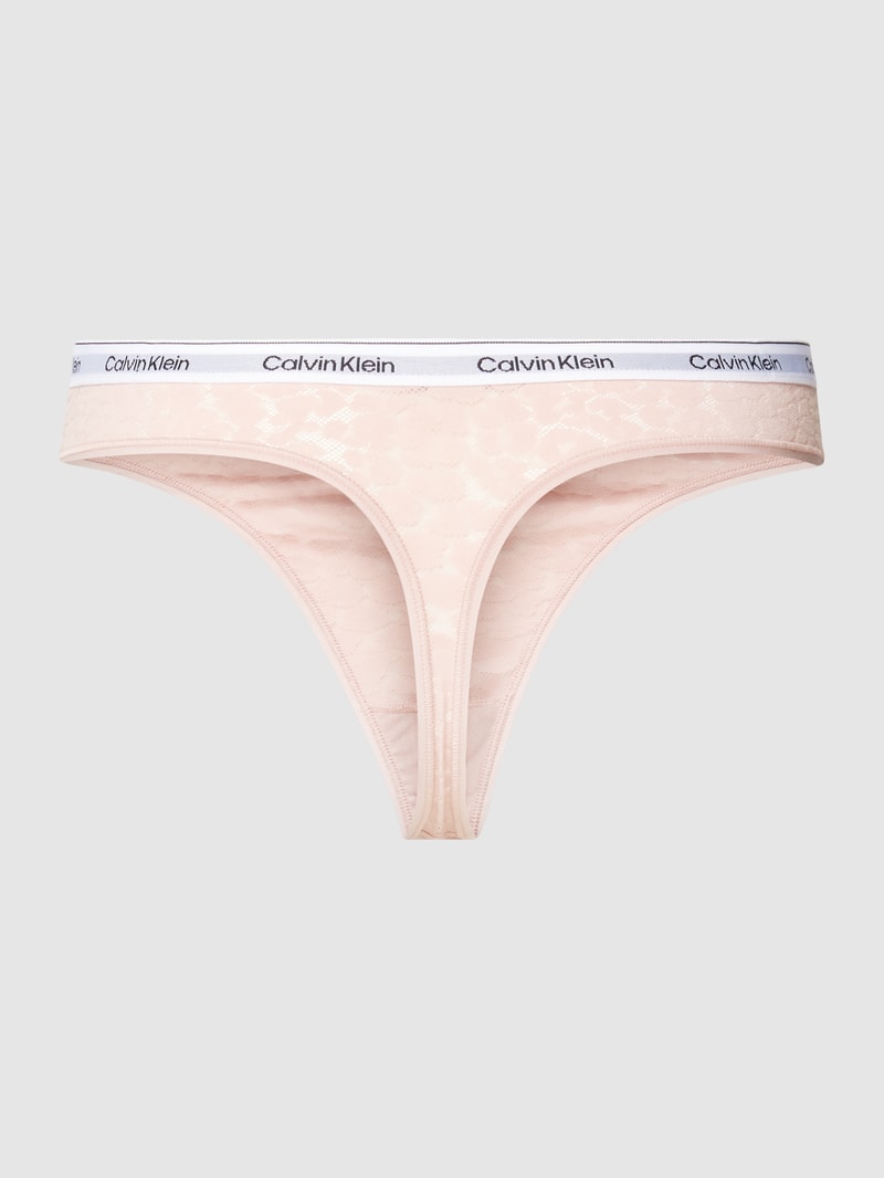 String mit Animal-Print in rosé