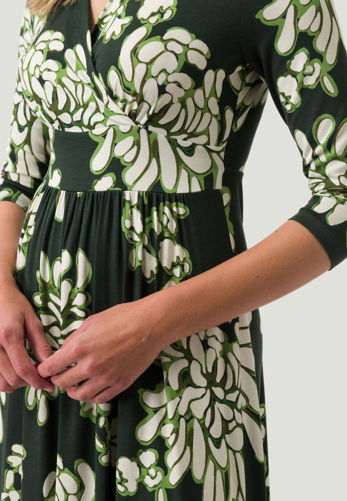 Jerseykleid Midi mit Blumendruck
