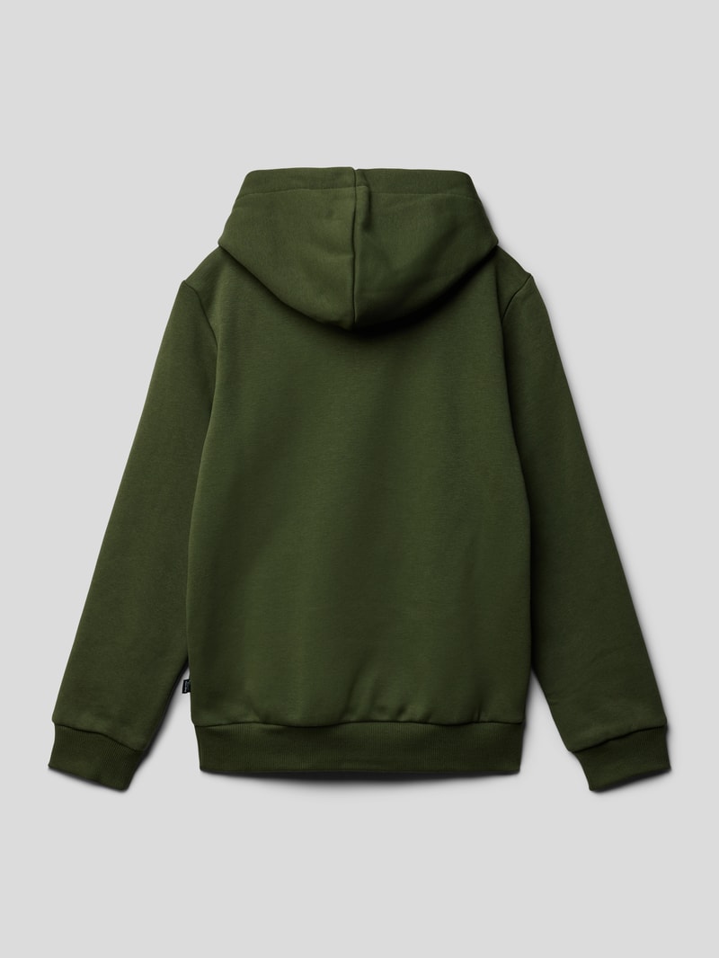 Hoodie mit Label-Print in khaki