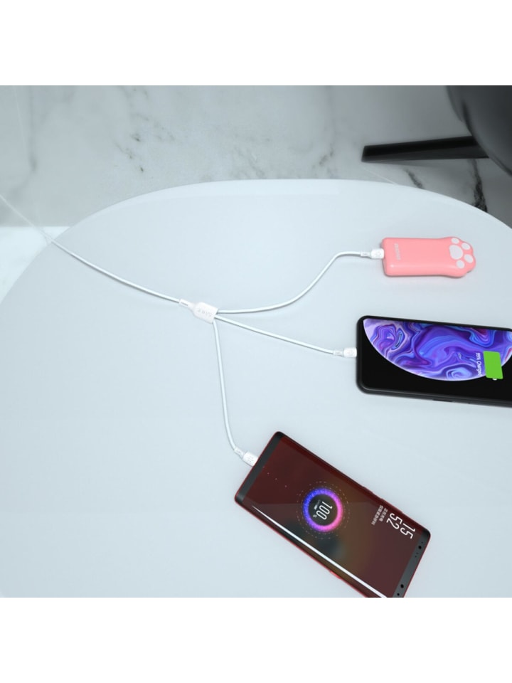 COFI 1453 USB-Kabel Ladekabel – USB C / Micro-USB / iPhone-Anschluss 480 Mbit/s in Weiß günstig kaufen onesize
