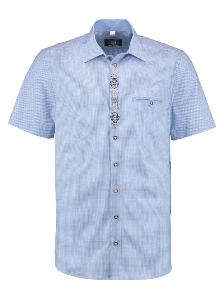 OS-Trachten Hemd Scuna in mittelblau günstig kaufen