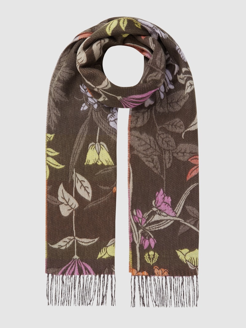 Schal mit floralem Muster in khaki