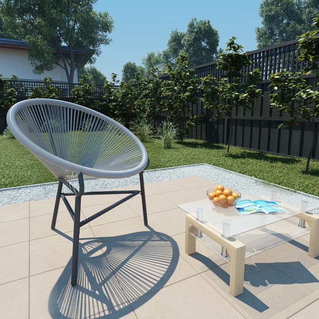 vidaXL Gartenstuhl Garten-Mond-Stuhl Poly Rattan Grau (1 St)
