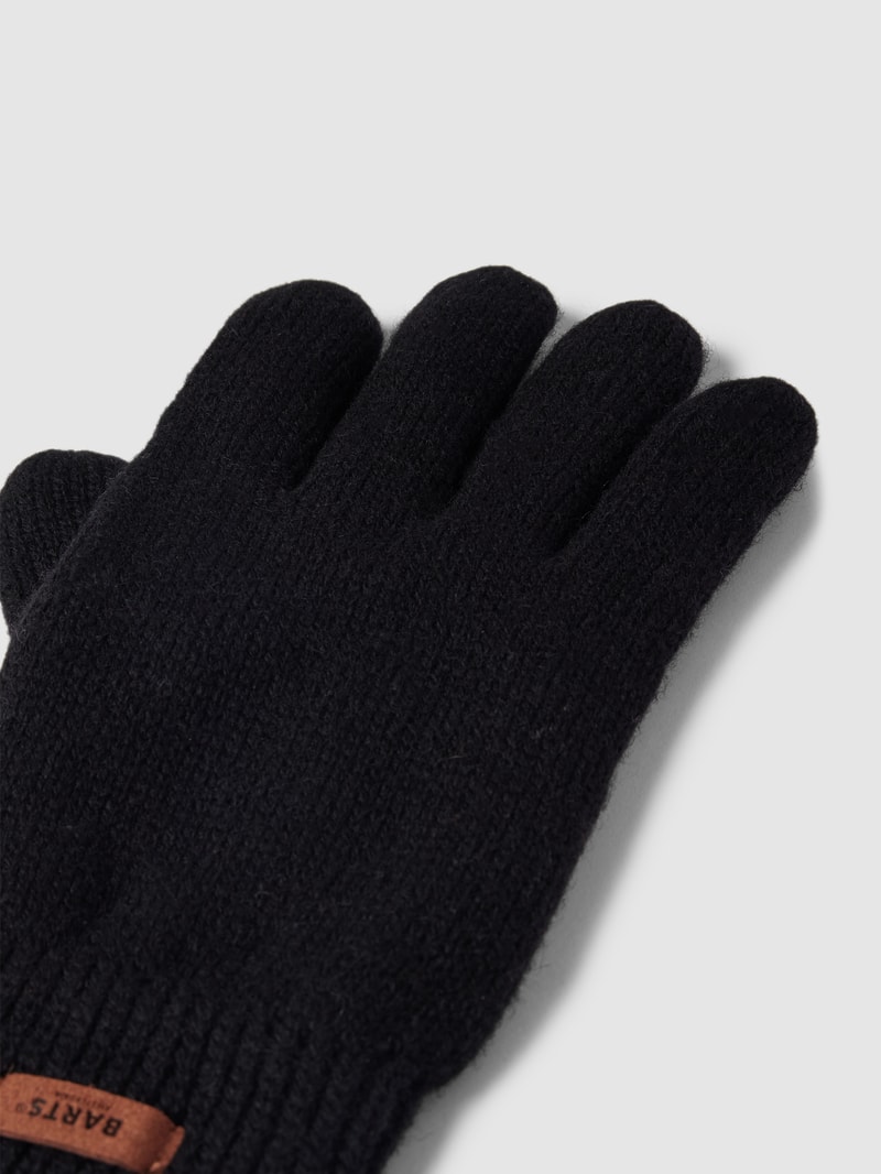 Handschuhe mit Label-Detail Modell 'HAAKON' in schwarz