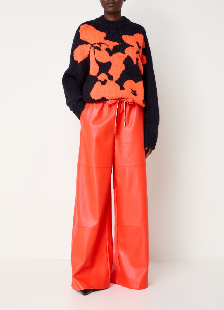 Pantaloni Essential Antwerp Glorified a vita alta e gamba larga in similpelle con tasche laterali