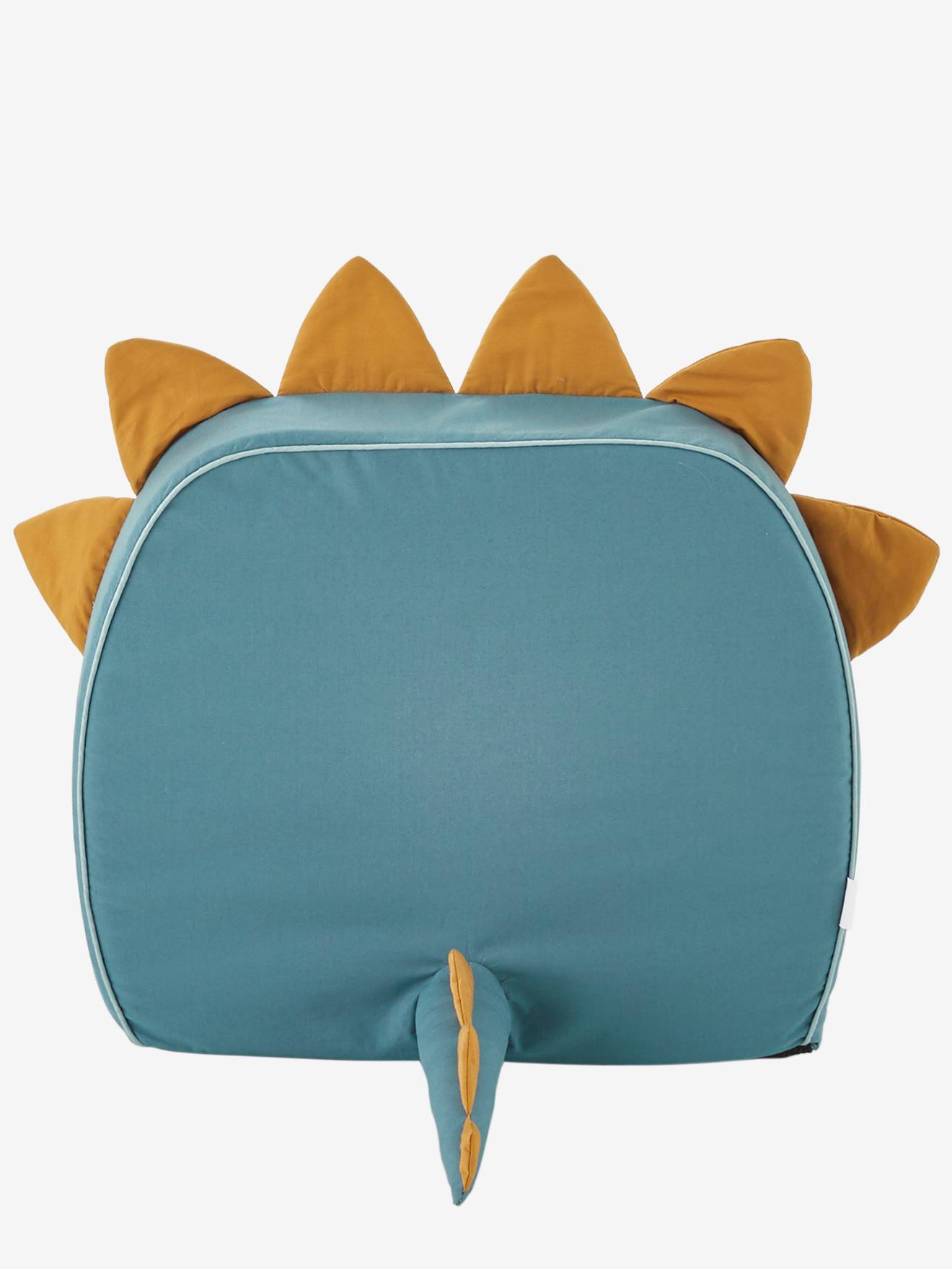 Vertbaudet Kinderzimmer Sessel in Dino-Form, Triceratops, personalisierbar - blau/karamell
