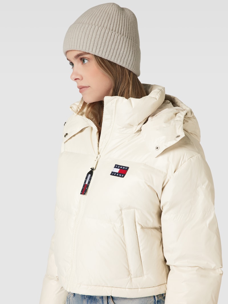 Cropped Daunenjacke mit Kapuze Modell 'ALASKA' in ecru