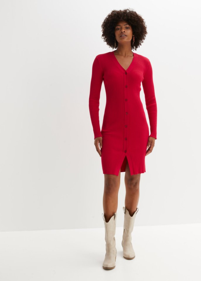 Strickkleid mit Knopfleiste