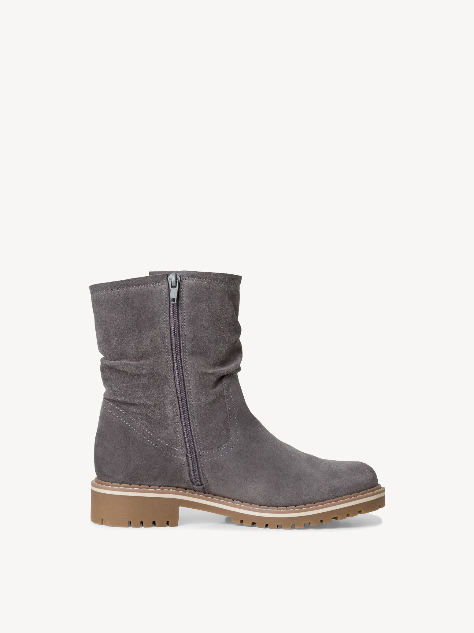Bottine en cuir - gris doublure chaude