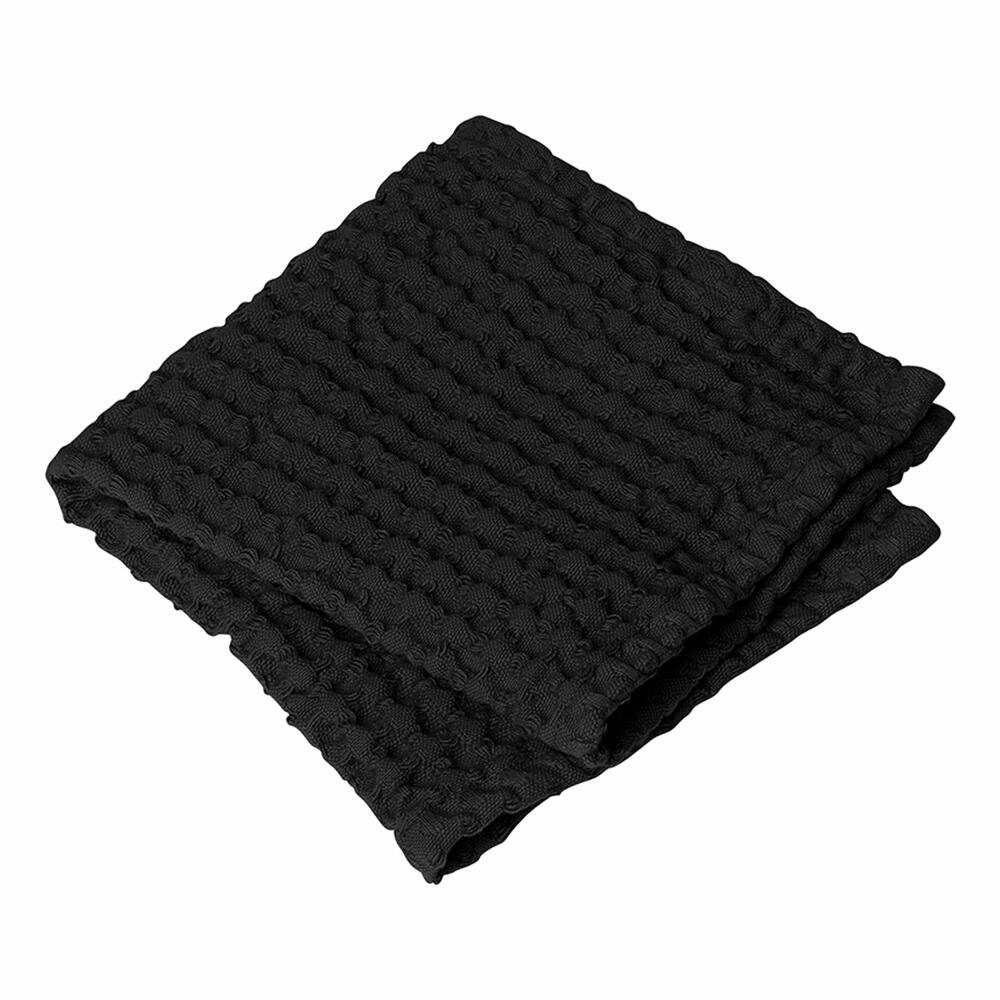 blomus Gästehandtücher Caro 2er Set Black 30 x 30 cm, Waffelpiqué (2-St), 100% Baumwolle