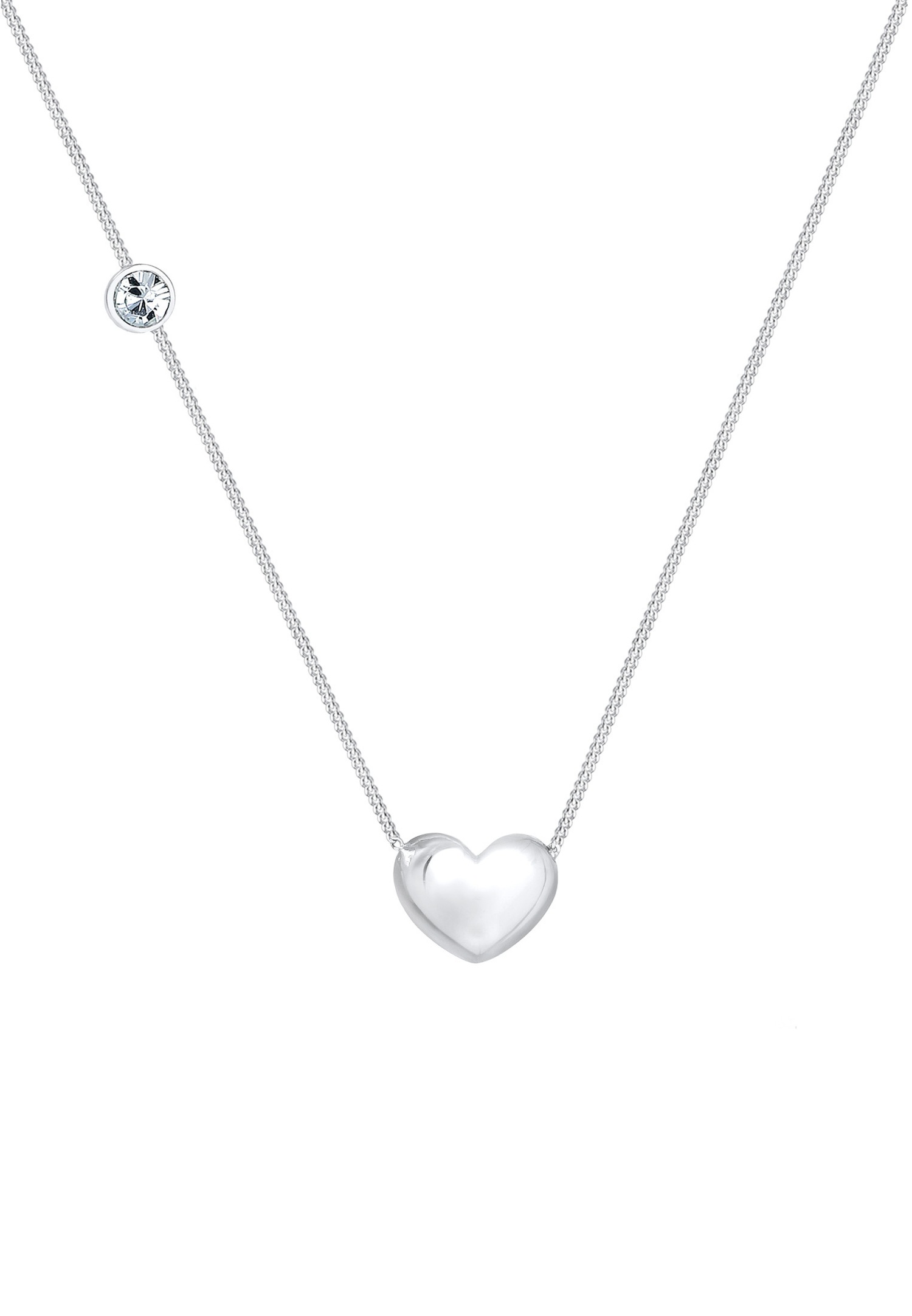 Elli Solitaire Lady Love Szív Medál 925 Ezüst Kristályokkal