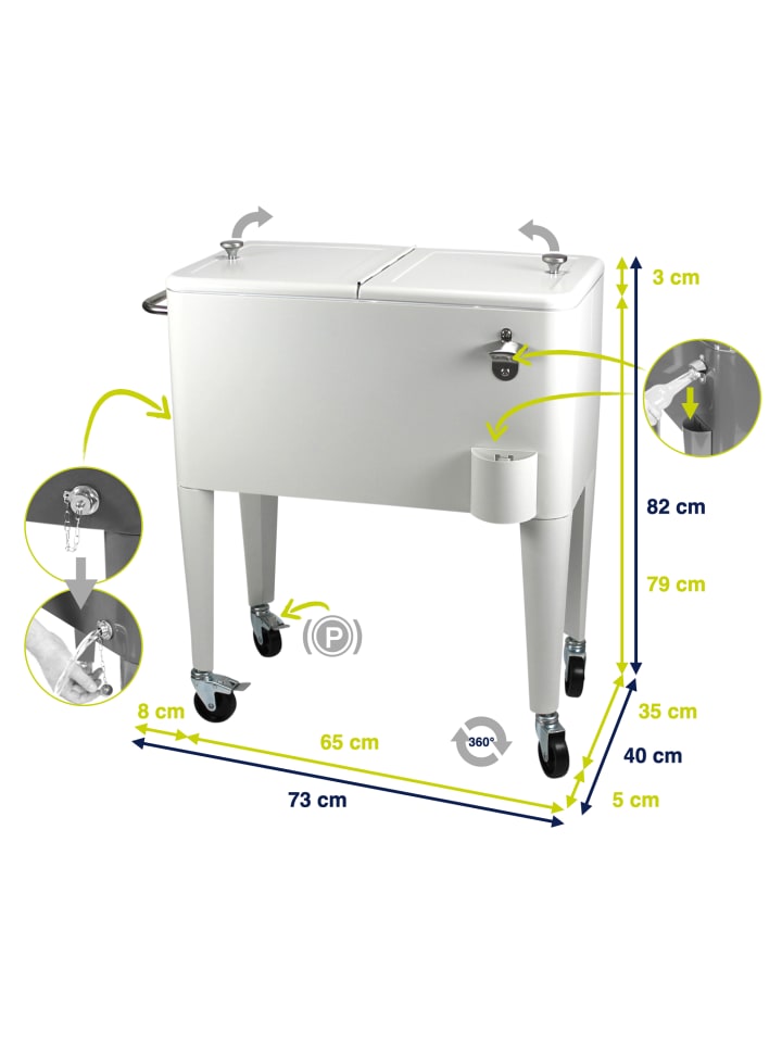 Beachtrekker Kailua Cooler - Kühlbox, Kühlwagen, Getränkekühler, Weiß günstig kaufen onesize