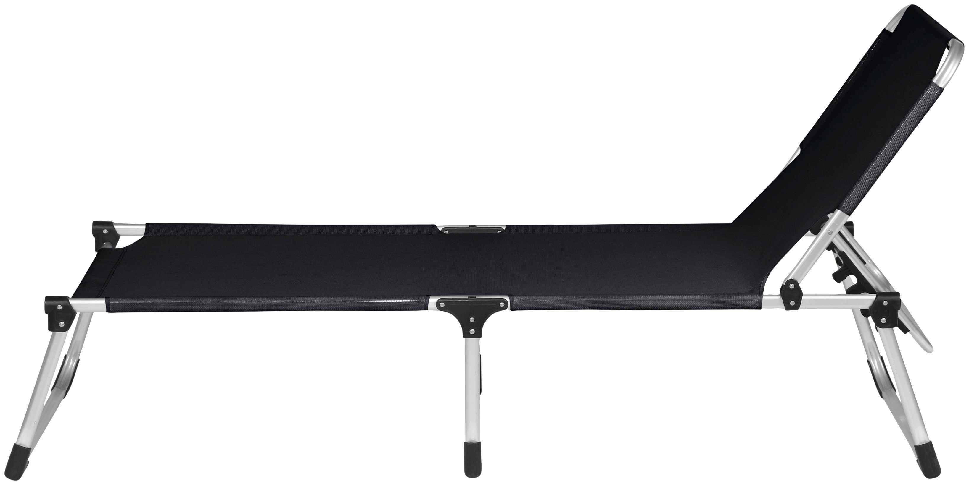 Siena Garden Gartenliege Alu-Dreibeinliege XXL, Aluminiumgestell, 4-fach verstellbar, 201x69,5x95 cm
