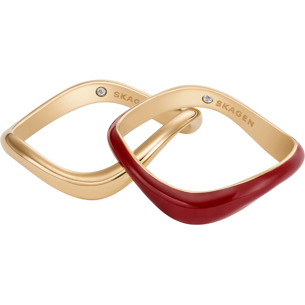 Skagen Bague pour femme Acier inoxydable, Émail bicolore Bague