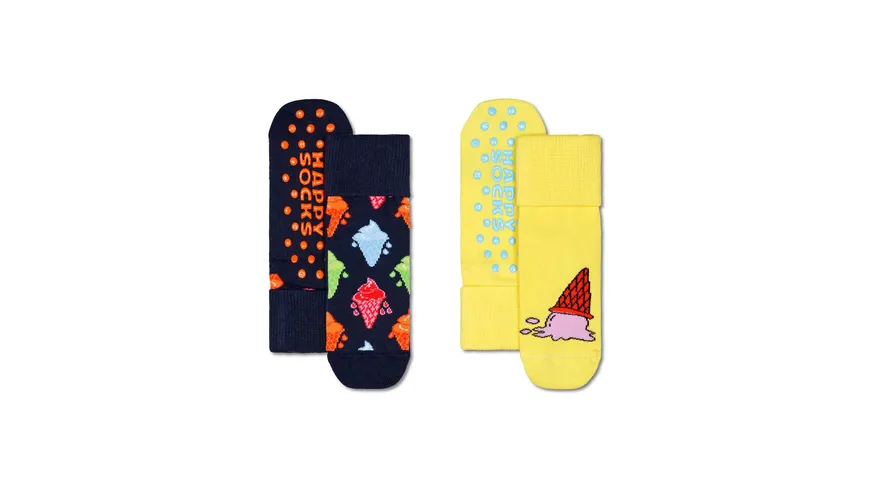 Happy Socks Kinder ABS-Socken Ice Cream 2er Pack Yellow