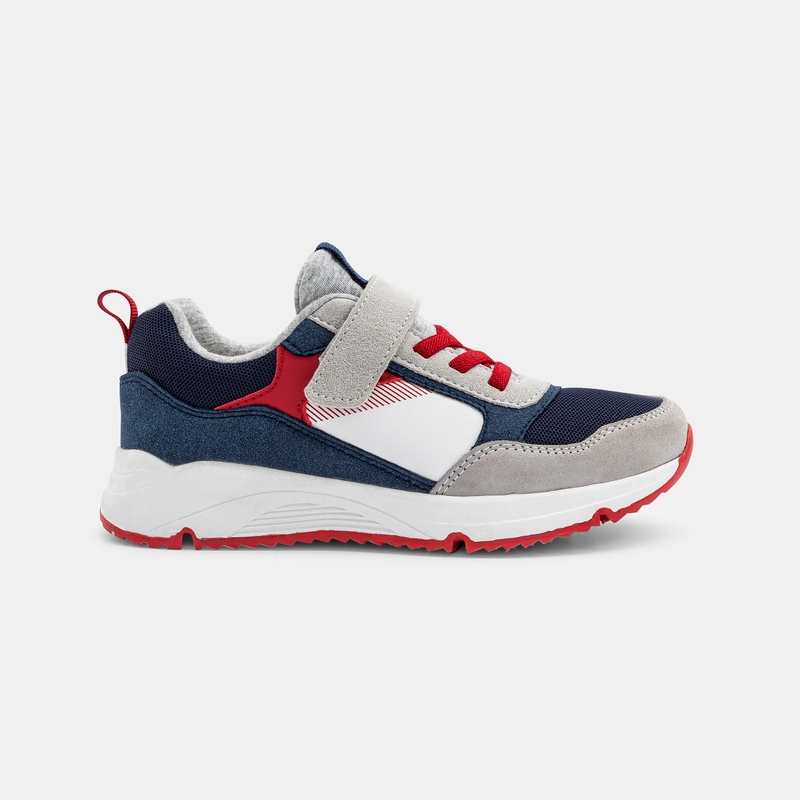 Running dadshoes lacets et scratch bleu garçon