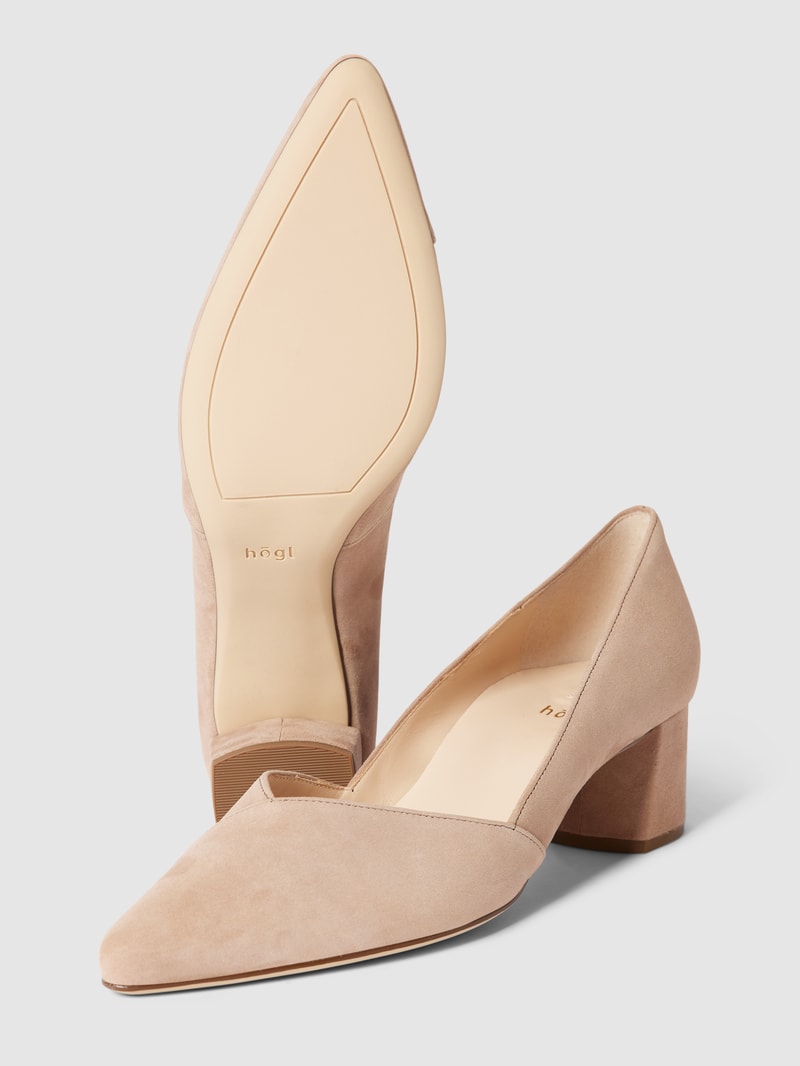 Pumps mit Blockabsatz Modell 'Boulevard' in taupe