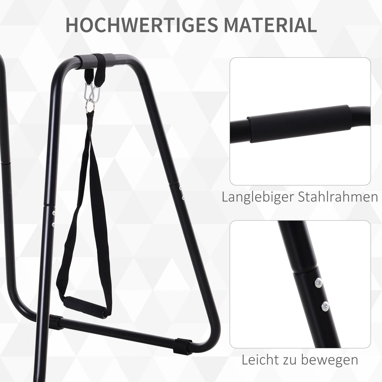 HOMCOM Dipstation Schwarz ca. 90 x 81 x 92,5 cm