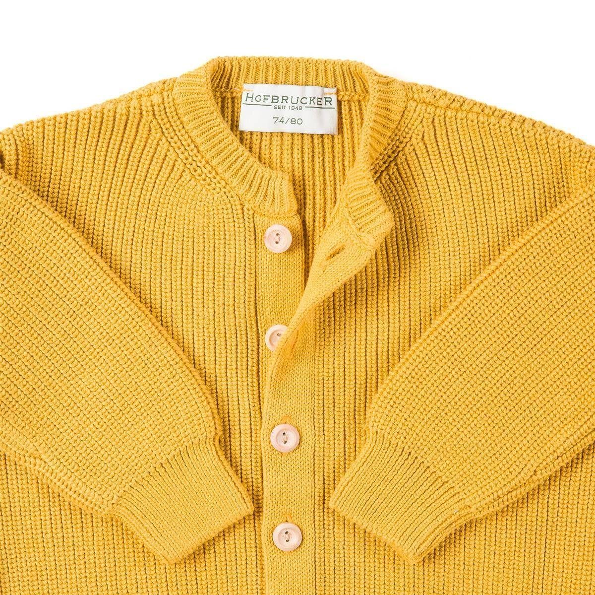 Hofbrucker seit 1948 Strickjacke Oversize Baby Strickjacke Senfgelb (1-tlg)