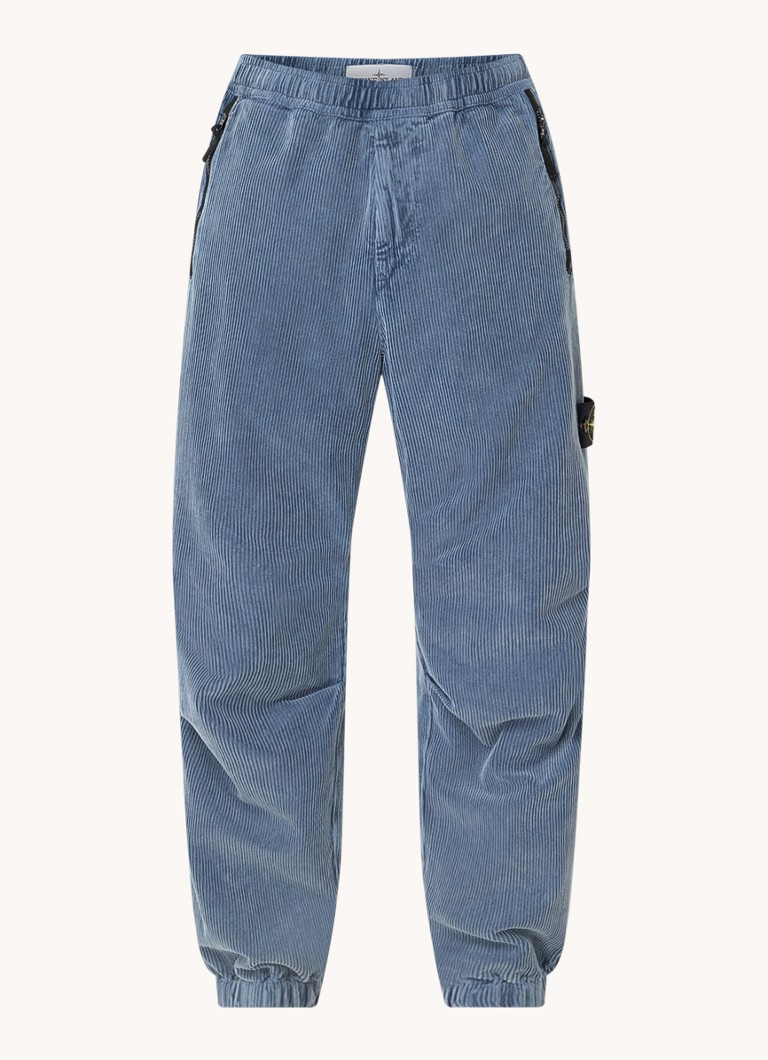 Pantaloni Stone Island 30506 cu logo tapered