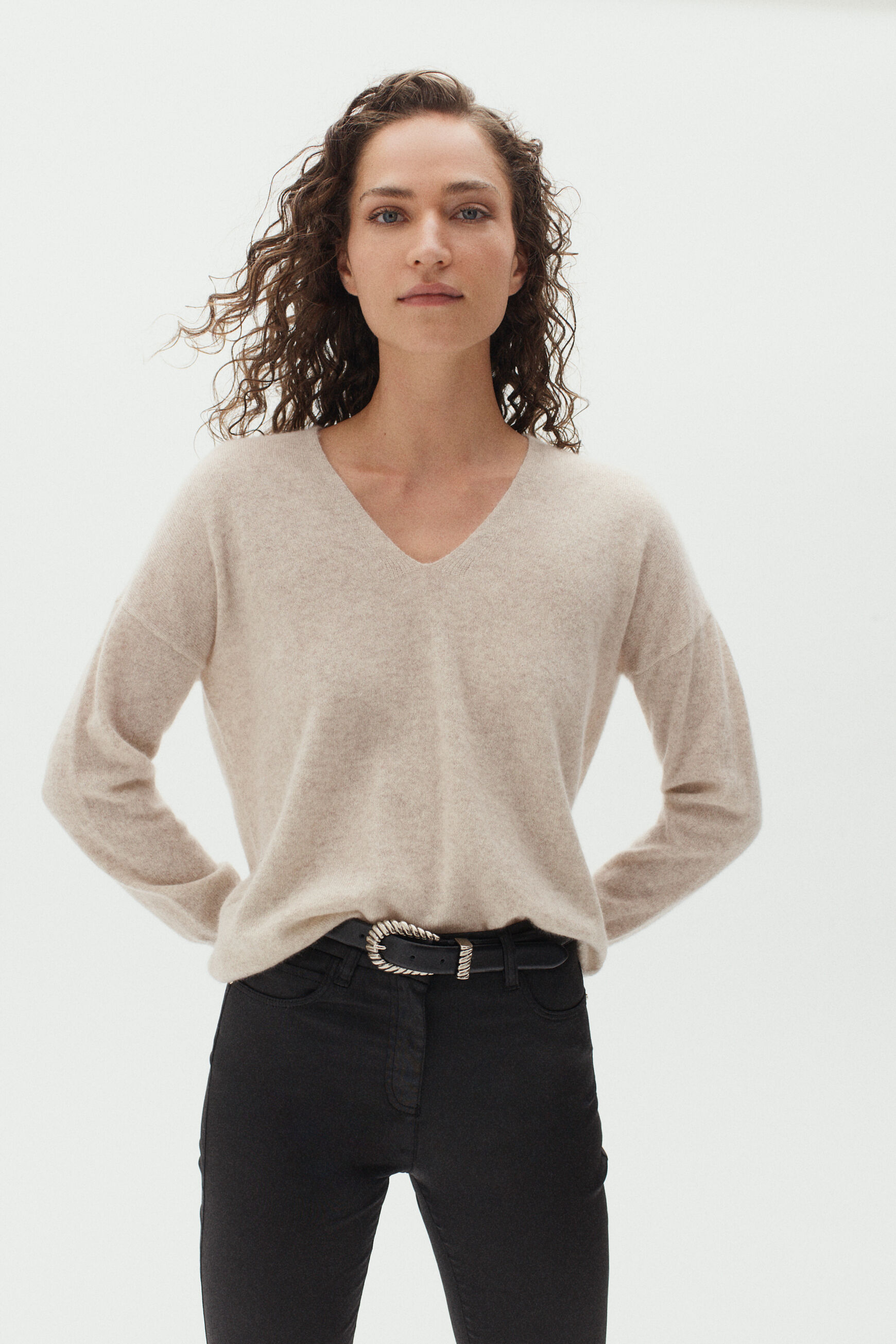 pull gregoire 100% cachemire beige femme