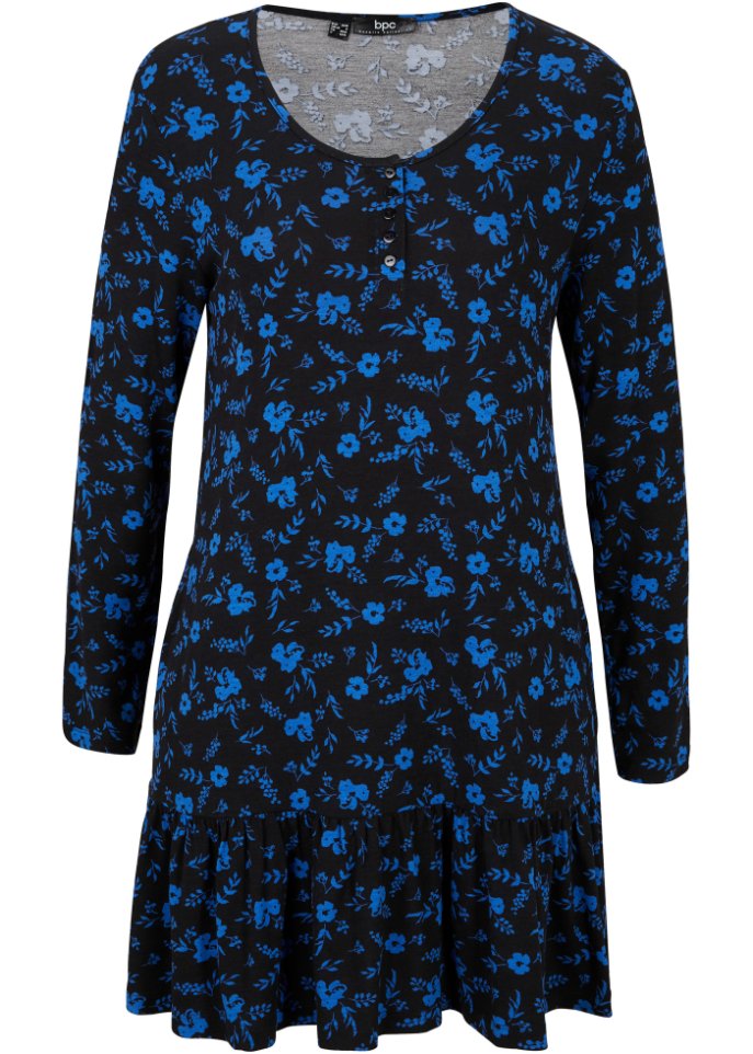 Bedruckte Shirt-Tunika mit LENZING™ ECOVERO™, langarm