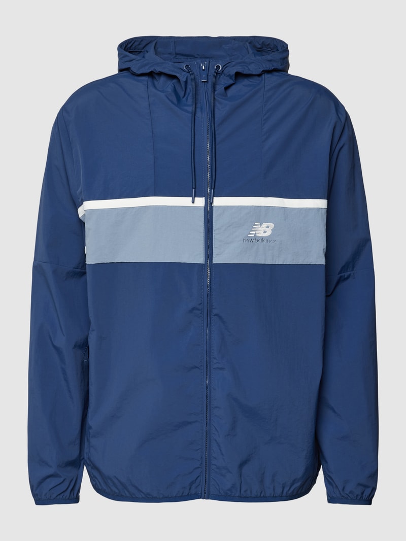 Trainingsjacke mit Label-Stitching in marineblau