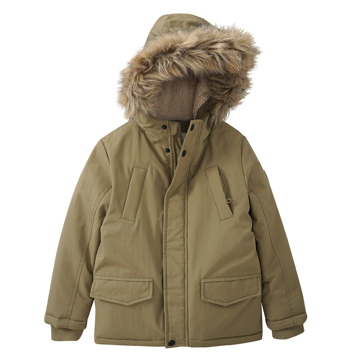 Jungen Parka mit Fellimitat