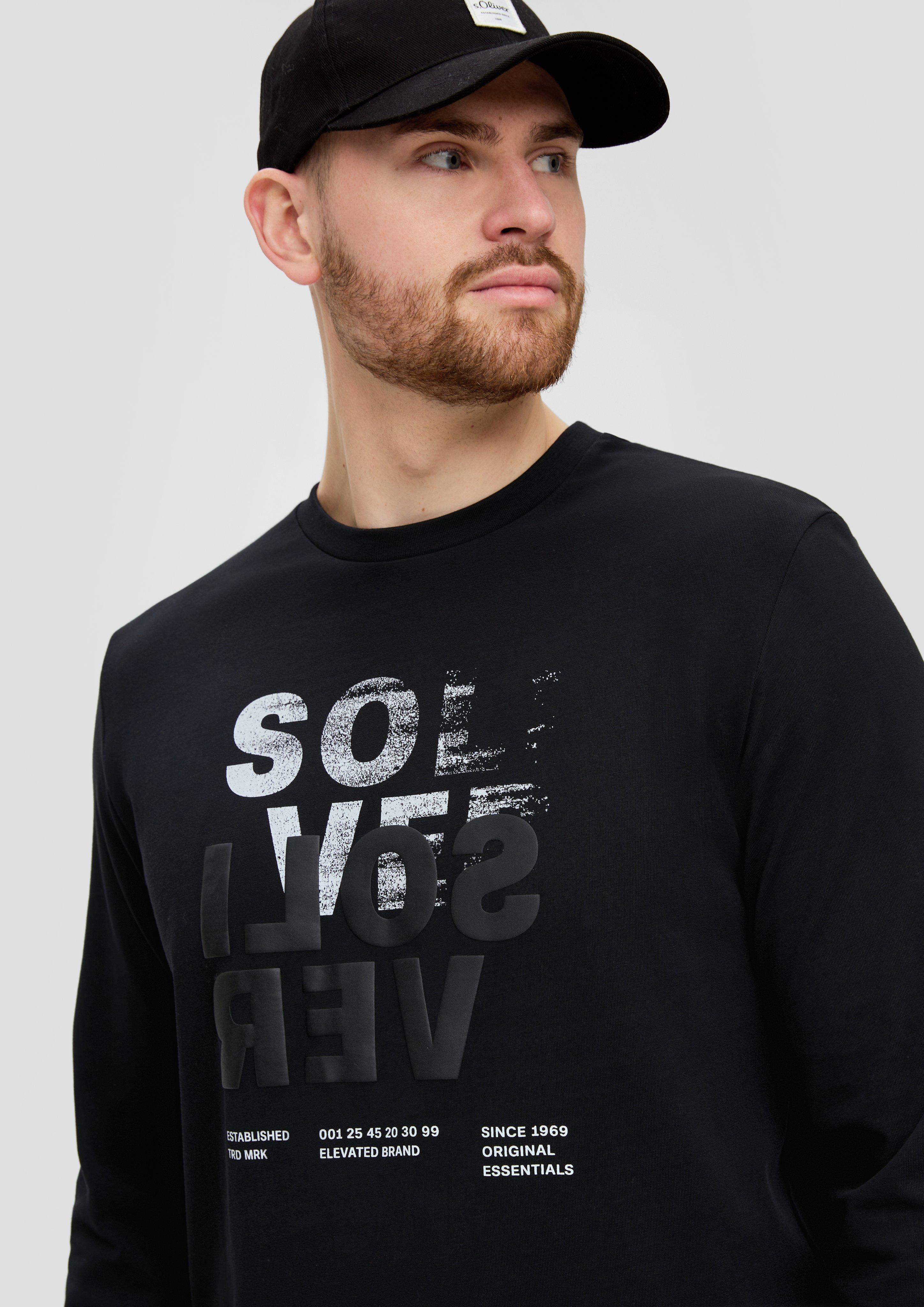 Longsleeve mit gummiertem Label-Print  2143325-99D1