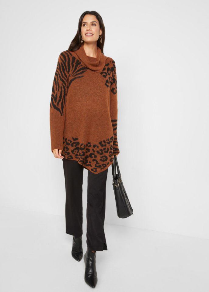 Asymetrischer Long-Pullover