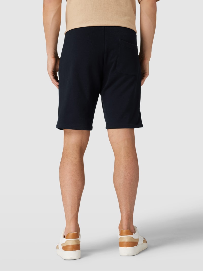 Sweatshorts aus Baumwolle mit Label-Detail in marineblau