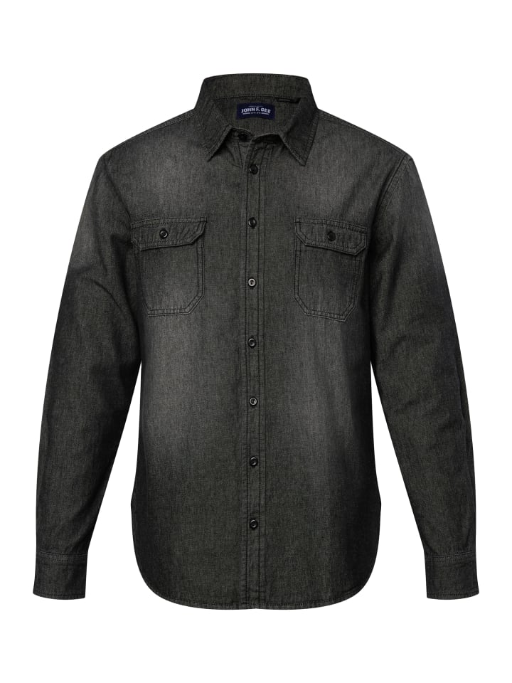 John F. Gee Hemd in black günstig kaufen
