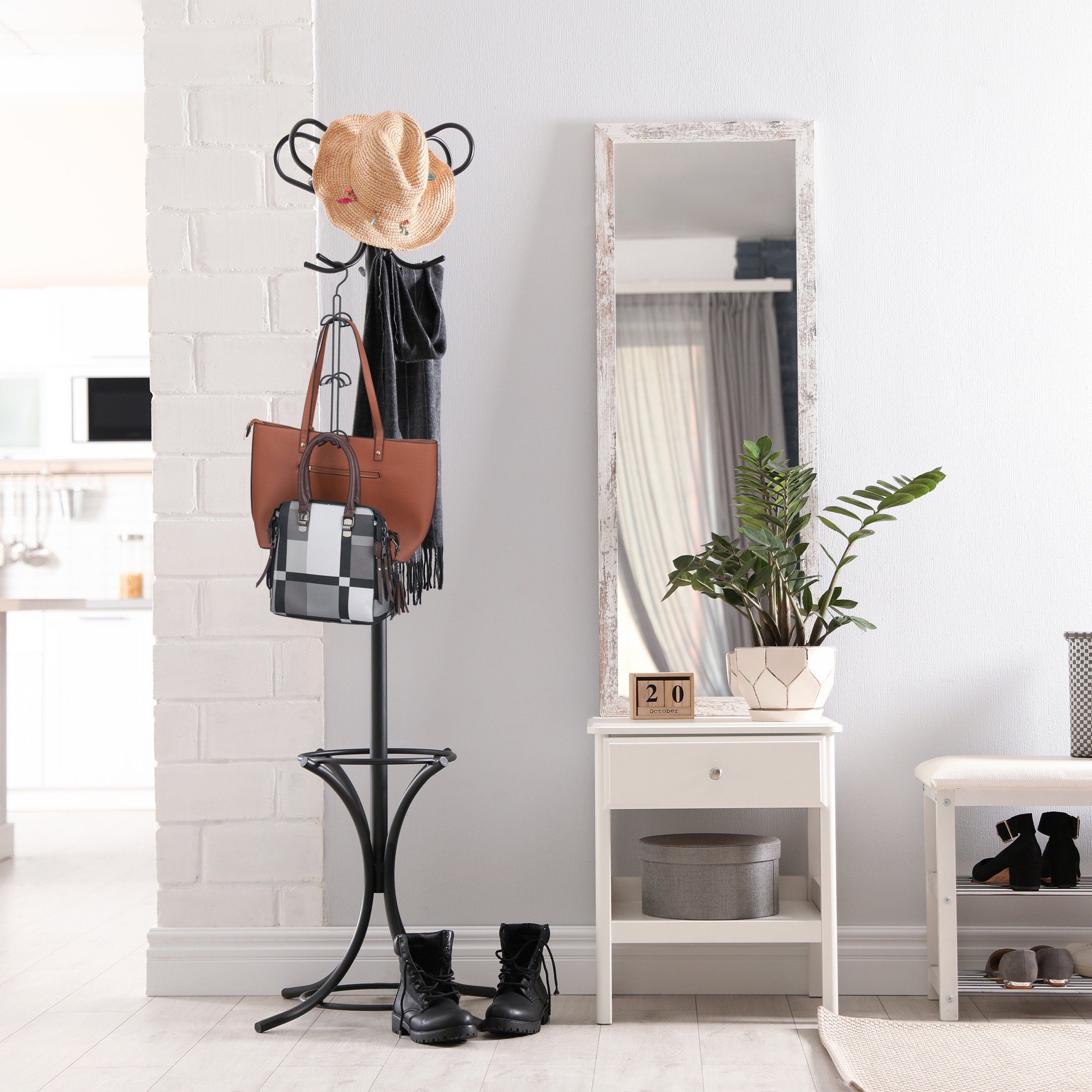 relaxdays Kleiderbügel Handtaschenbügel 6 Haken, Schwarz