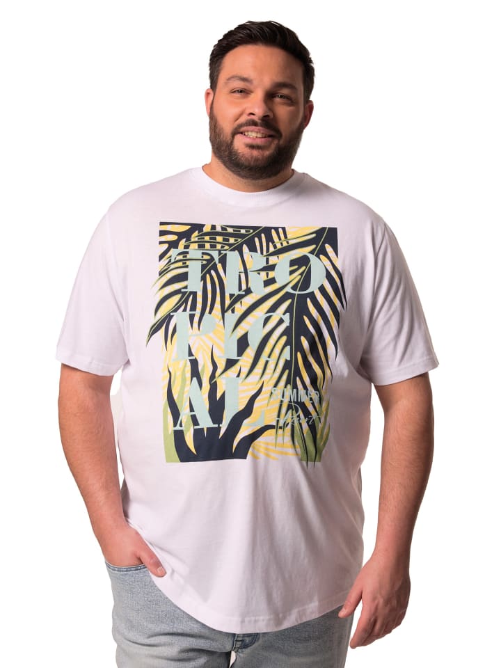 Men Plus Kurzarm T-Shirt in schneeweiß günstig kaufen