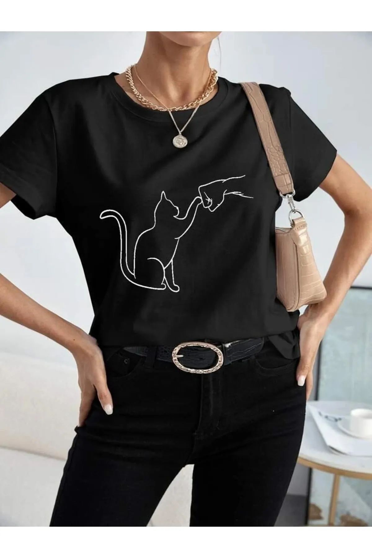 MOONBULL  Unisex-T-Shirt „Lover Cat“ mit Aufdruck