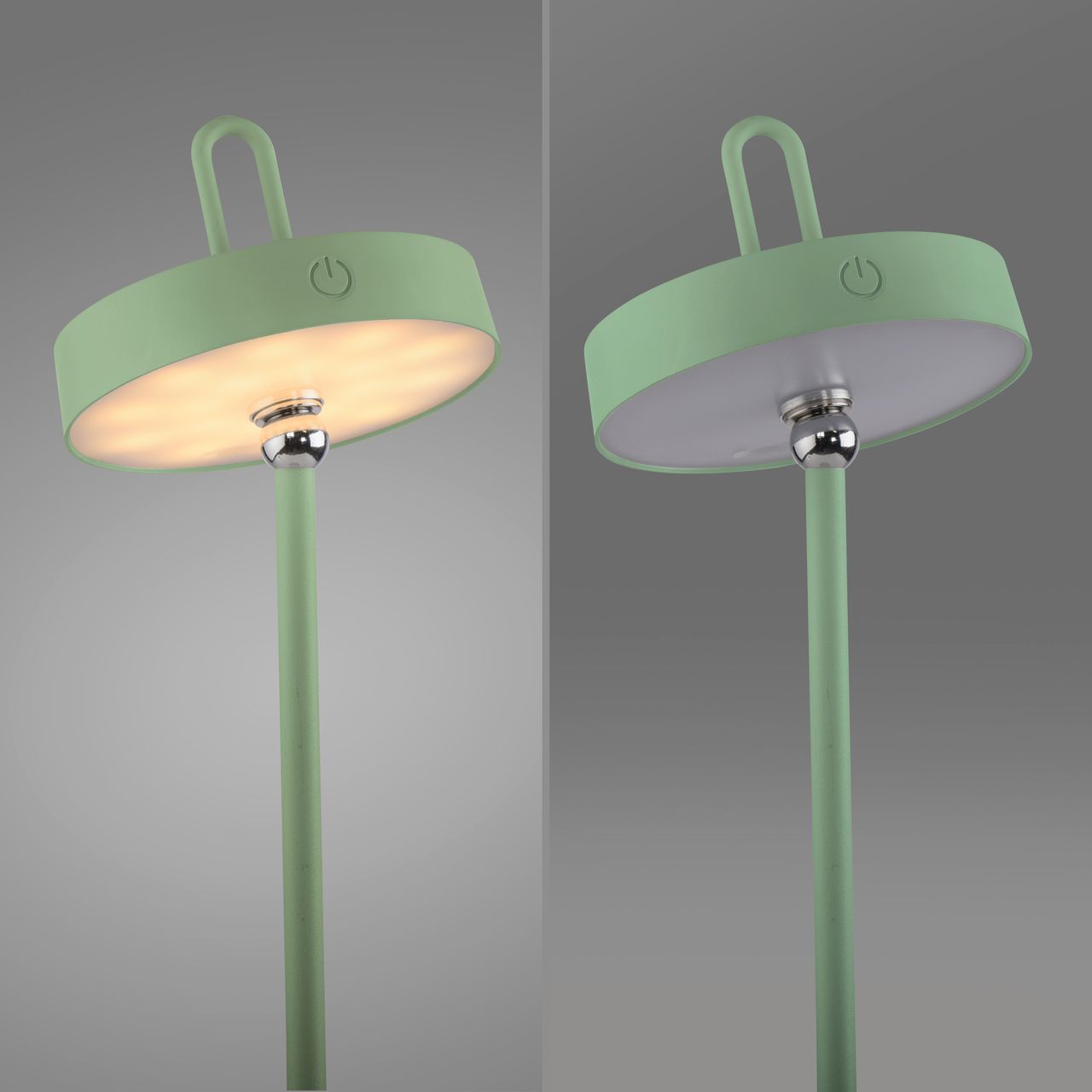 JUST LIGHT Akku Tischleuchte AMAG, 1x LED-Board/1,50Watt/2700Kelvin, IP44, Grün