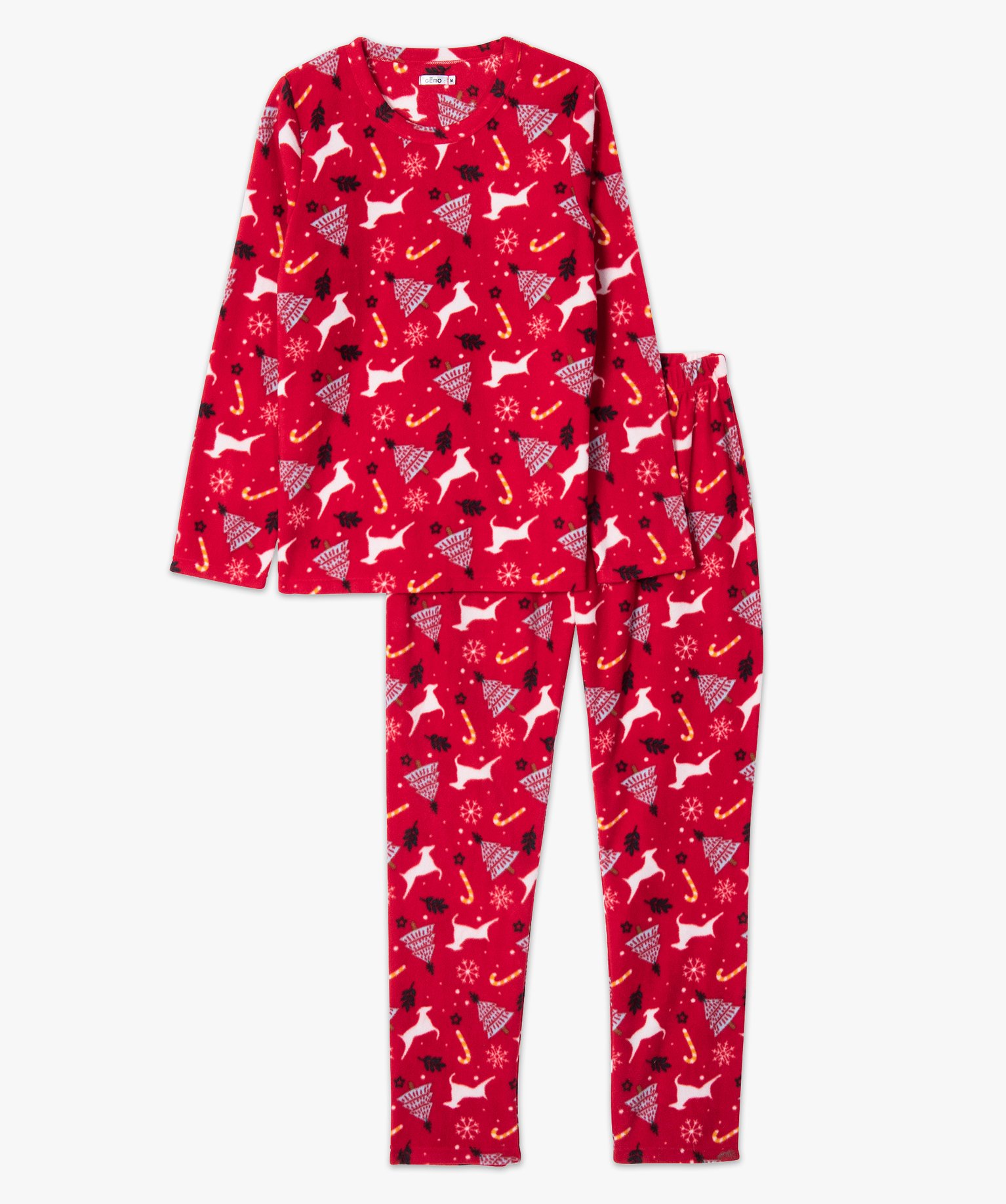 Pyjama femme spécial Nol en polaire fine imprime | GEMO