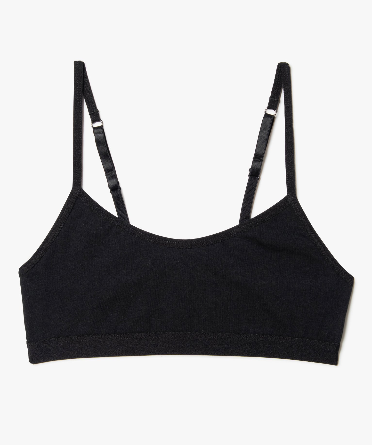 Brassière fille à fines bretelles noir | GEMO