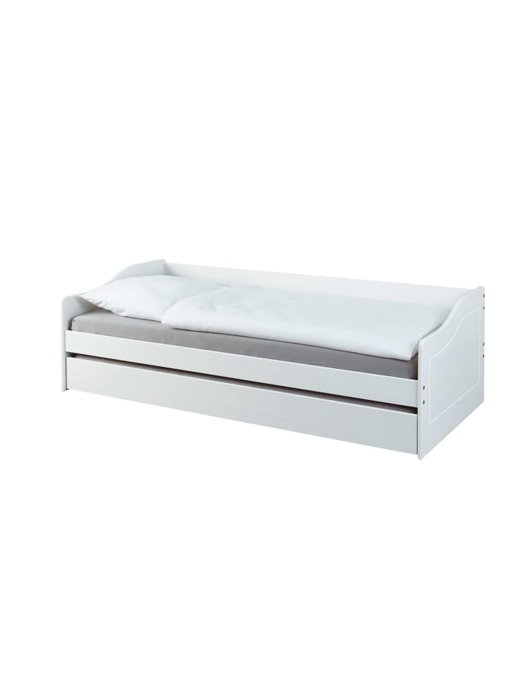 ebuy24 Bett Leonie Weiß 207 x 97 cm günstig kaufen onesize