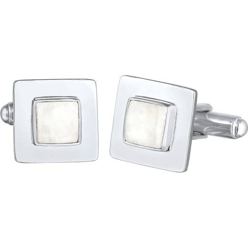KUZZOI Manschettenknopf Mondstein Quadrat Flach Elegant 925 Silber