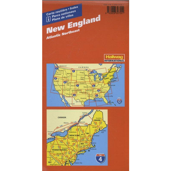 Hallwag USA Road Guide 04 New England 1 : 1.000.000 - Straßenkarte