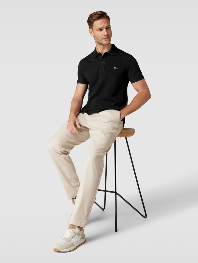 Poloshirt mit Logo-Stitching in schwarz