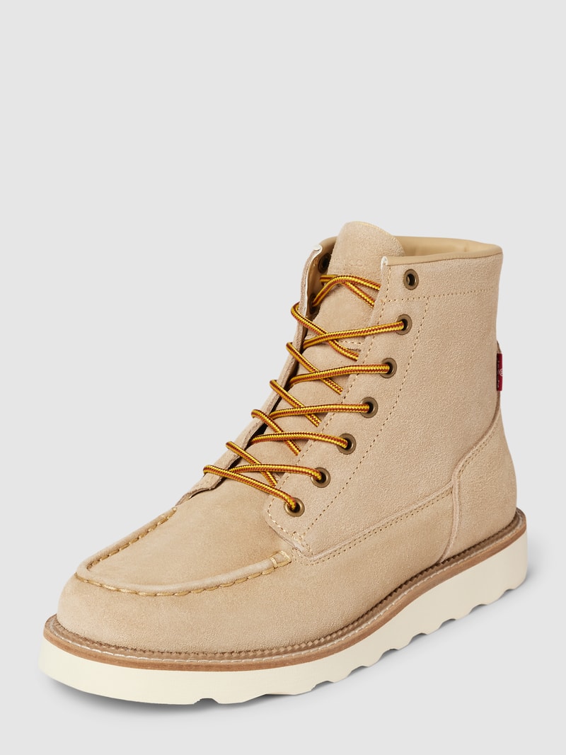 Schnürstiefel mit kontrastiver Sohle Modell 'DARROW' in beige